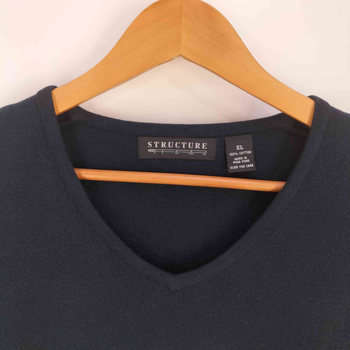 ストラクチャー STRUCTURE Vネック コットン ニットベスト メンズ import:XL