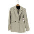バナナリパブリック BANANA REPUBLIC LINEN DB 2 BUT ダブルブレスト コットンリネン ストライプテーラードジャケット レディース JPN:0