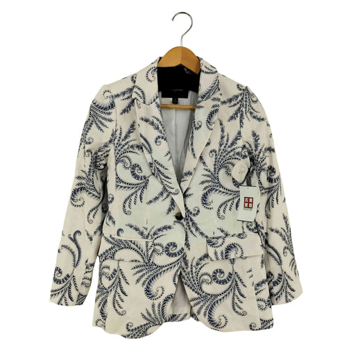 バナナリパブリック BANANA REPUBLIC LONG AND LEAN コットンリネン ペイズリー1Bテーラードジャケット レディース JPN:0