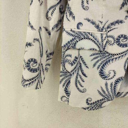 バナナリパブリック BANANA REPUBLIC LONG AND LEAN コットンリネン ペイズリー1Bテーラードジャケット レディース JPN:0
