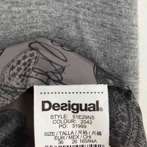 デシグアル Desigual 裏地ペイズリー ラインストーンデザイン 1Bスウェットテーラードジャケット レディース 36
