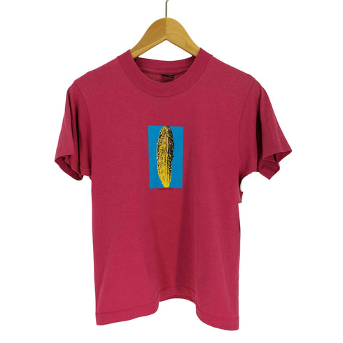 フルーツオブザルーム FRUIT OF THE LOOM 90S USA製 HABU BOX ゴーヤ プリント クルーネック Tシャツ シングルステッチ レディース 14-16