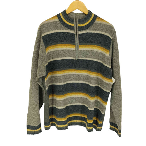 INTRONA ボーダー柄ハーフジップニット メンズ JPN:XXL