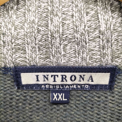 INTRONA ボーダー柄ハーフジップニット メンズ JPN:XXL