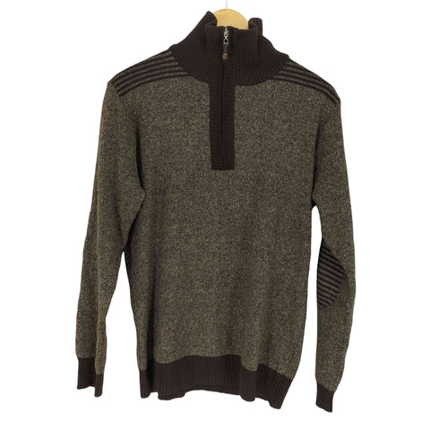 MING DI エルボーパッチハーフジップニット メンズ JPN:XL