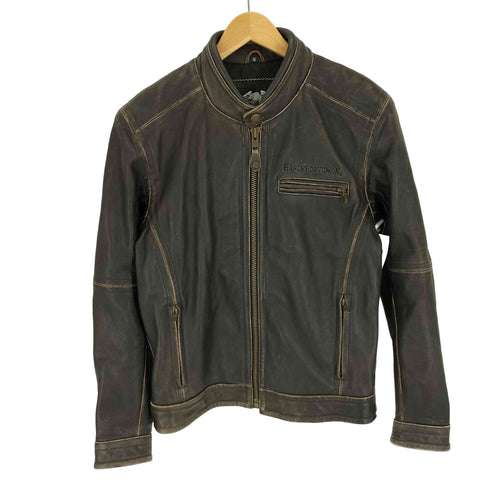 ハーレーダビッドソン HARLEY-DAVIDSON 10SS JAVA LEATHER JACKET ジャバ 純正 レザー ジャケット バックロゴ刺繍 シングルライダースジャケット メンズ import:S