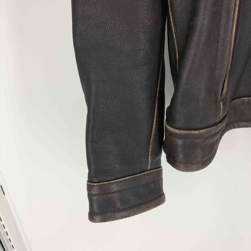 ハーレーダビッドソン HARLEY-DAVIDSON 10SS JAVA LEATHER JACKET ジャバ 純正 レザー ジャケット バックロゴ刺繍 シングルライダースジャケット メンズ import:S