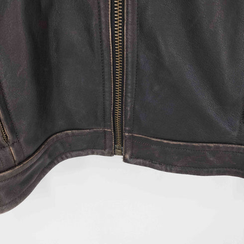 ハーレーダビッドソン HARLEY-DAVIDSON 10SS JAVA LEATHER JACKET ジャバ 純正 レザー ジャケット バックロゴ刺繍 シングルライダースジャケット メンズ import:S