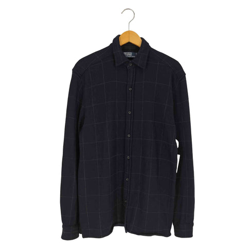 ポロバイラルフローレン Polo by RALPH LAUREN ノーポニー ウール ブロックチェック シャツ メンズ import:M