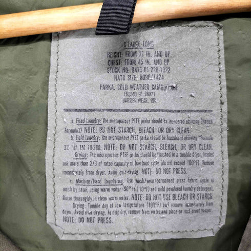 ユーエスアーミー U.S. ARMY GORE-TEX WOODLAND CAMO GEN I PARKA メンズ X-LARGE-LONG