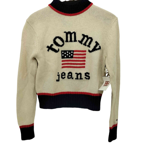 トミージーンズ tommy jeans アメリカンフラッグセーター レディース import:S