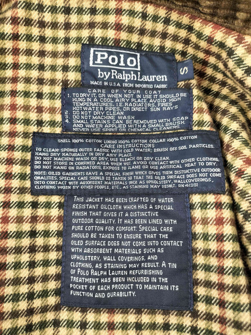 ポロバイラルフローレン Polo by RALPH LAUREN 80-90s USA製 ロケットタロンオイルドジップアップ オイルド ジャケット メンズ import:S