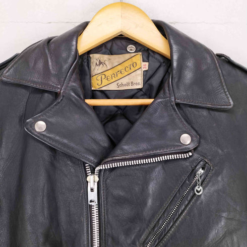 パーフェクトバイショット Perfecto by Schott 70S 牛タグ前期 カウレザーダブルライダースジャケット メンズ US:36