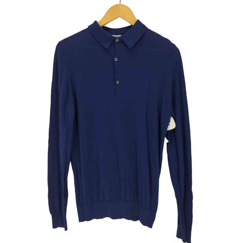 ジョンスメドレー JOHN SMEDLEY 長袖コットンニットポロシャツ メンズ import:M