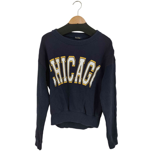 イーストボーイ EAST BOY フロントプリント ケーブルニットドッキング リメイクデザインスウェット CHICAGO レディース FREE