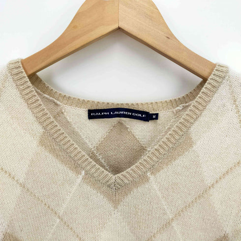 ラルフローレンゴルフ RALPH LAUREN GOLF カシミヤ混アーガイルVネックニット レディース JPN:M