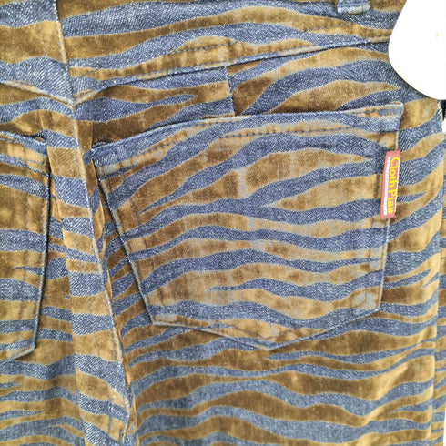 Cloth Pia 総柄 ベロアデザイン デニムパンツ レディース 73