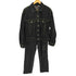 エイチアンドエム H&M ブラックデニムジャケット グリーンステッチ セットアップ レディース US 8