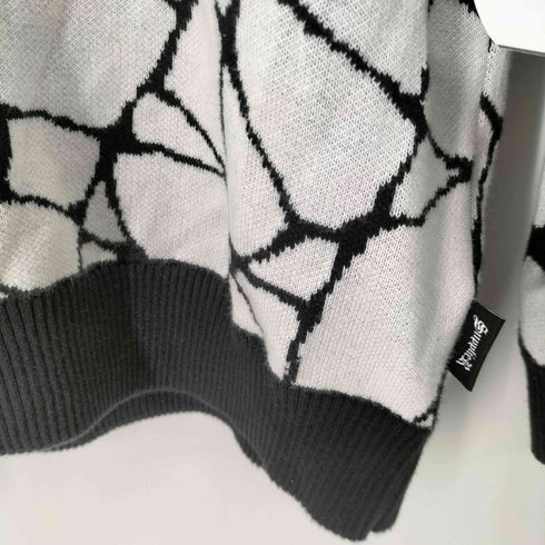 サプライヤー SUPPLIER CRACK KNIT スパイダー柄 クルーネックニット メンズ JPN:L