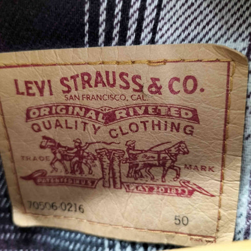 リーバイス Levis USA製 90S 98年製 裏地チェック デニムトラッカージャケット メンズ JPN:50