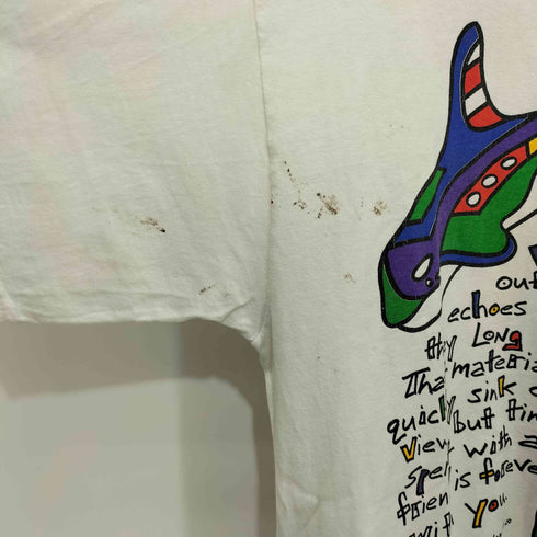 TUT Toatally Unique Thoughts 80-90s USA製 ドルフィンプリントクルーネックTシャツ メンズ L