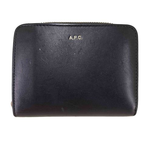 アーペーセー A.P.C. 二つ折りラウンドジップレザーウォレット レディース