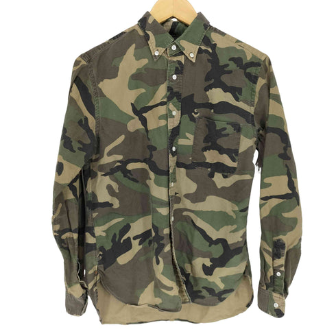 ビームス BEAMS オックスフォード ボタンダウンカモ柄シャツ メンズ JPN:S
