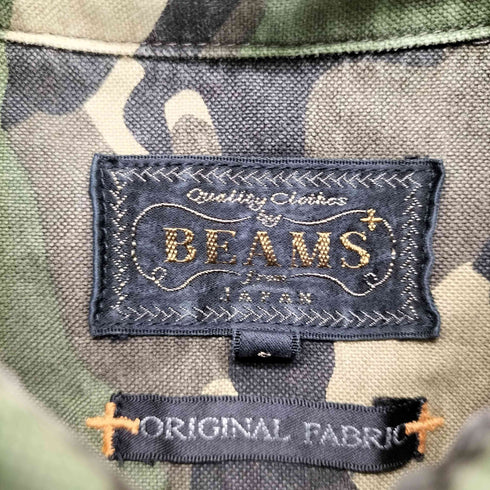 ビームス BEAMS オックスフォード ボタンダウンカモ柄シャツ メンズ JPN:S