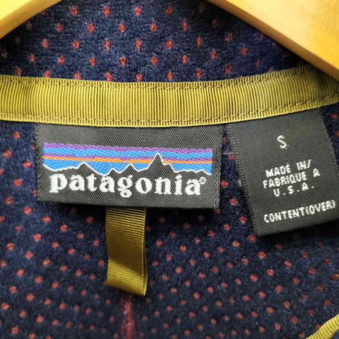 パタゴニア patagonia 97年 USA製 レトロカーディガン バーントチリ/ナイトスカイ メンズ import:S