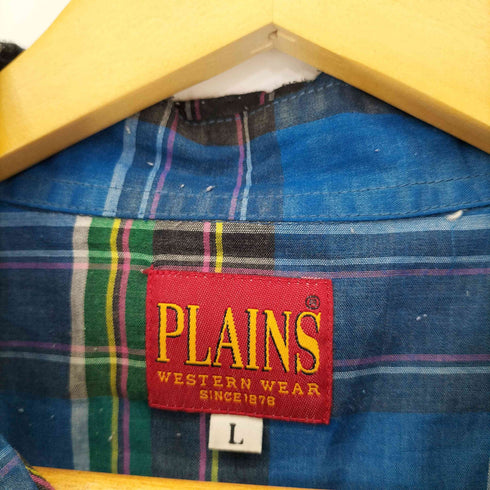 PLAINS 70S~80S ウエスタン チェック S/S シャツ メンズ JPN:L