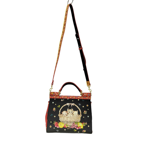 フランシュリッペ franche lippee ネコプリント 花柄2WAYショルダーバッグ レディース