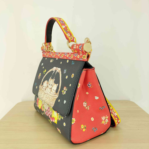 フランシュリッペ franche lippee ネコプリント 花柄2WAYショルダーバッグ レディース