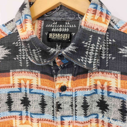 ZEPHYREN ネイティブ柄 ロング L/S シャツ メンズ import:M