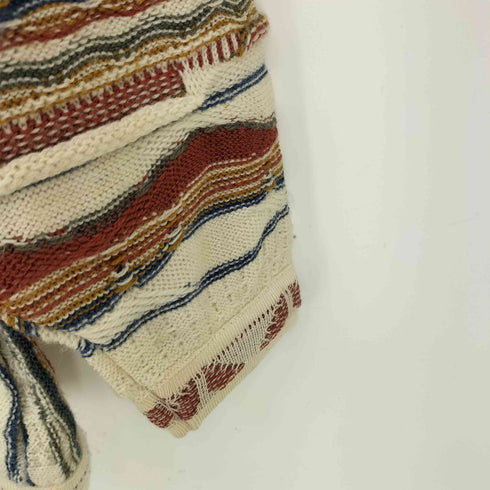 Purely Australian 90s オーストラリア製 PURE NEW WOOL 総柄 ウール3Dニットカーディガン レディース import:S