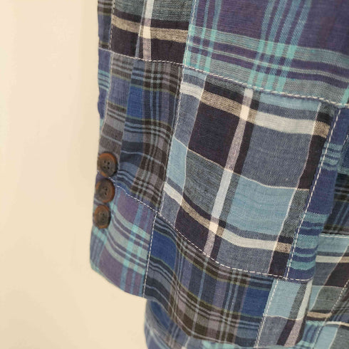 ブルックスブラザーズ BROOKS BROTHERS 90S USA製 三角タグ パッチワーク チェック 2B テーラードジャケット メンズ