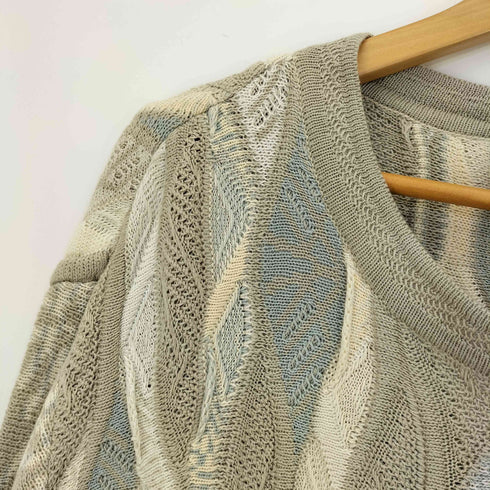 クージー COOGI 90S オーストラリア製 黒タグ 総柄 半袖3Dニット メンズ 2X