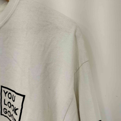 YOU LOOK GOOD ロゴプリント L/S Tシャツ メンズ