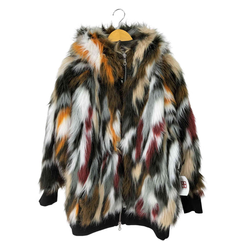 ノーアイディーブラック NO ID.BLACK 19AW MIXフェイクファーフーデッドBLZ シャギー ブルゾン メンズ ONE SIZE