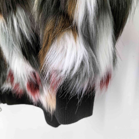 ノーアイディーブラック NO ID.BLACK 19AW MIXフェイクファーフーデッドBLZ シャギー ブルゾン メンズ ONE SIZE