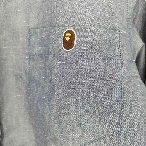アベイシングエイプ A BATHING APE ユニオンジャックタグ 玉虫 カスリ生地 BDシャツ メンズ JPN:S