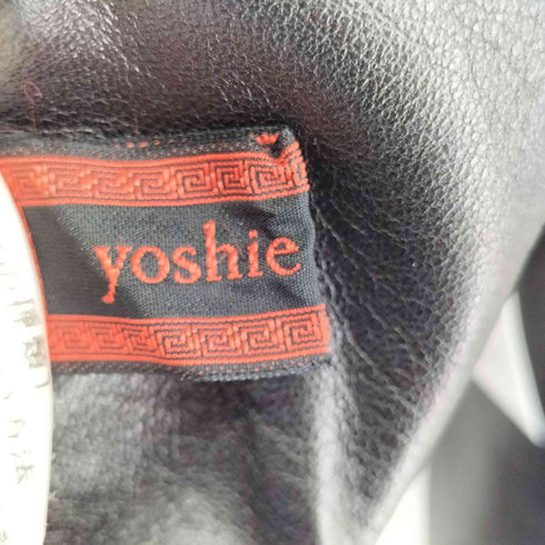 ヨシエイナバ YOSHIE INABA ファー付きラムレザージャケット レディース