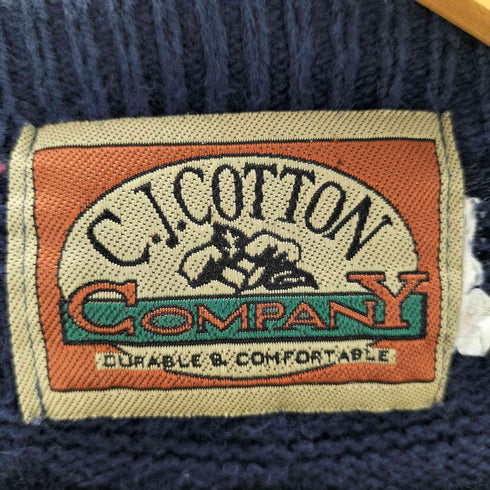 C.J COTTN 総柄クルーネックニット コットンニット メンズ
