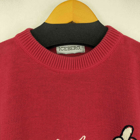 アイスバーグ ICEBERG 90s 人物刺繍 コットンニット メンズ