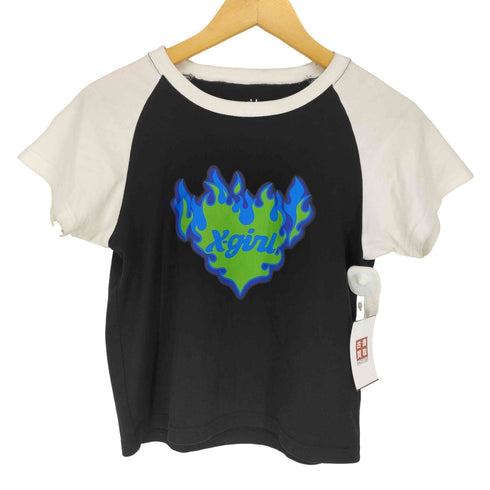 エックスガール X-girl 24SS BURNING HEART RAGLAN S/S BABY TEE レディース JPN:M