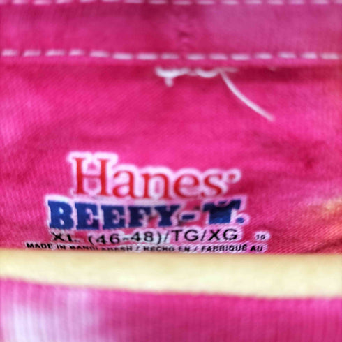 ヘインズ Hanes BEEFY TEE タイダイフロントプリントTシャツ 後染め メンズ JPN:XL