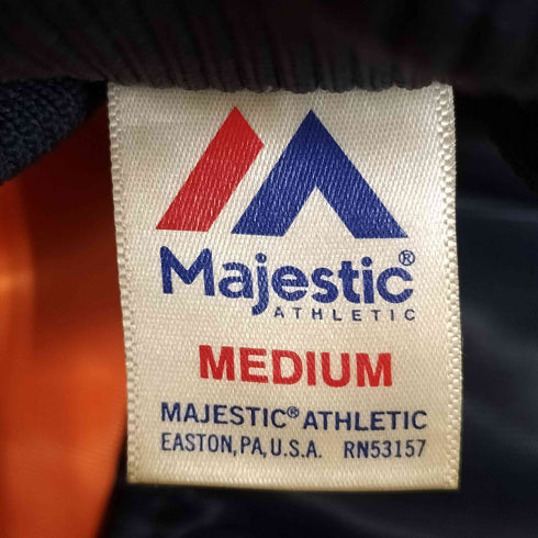 マジェスティック MAJESTIC MLBチーム刺繍 裏キルティング 切替 スタジアムジャケット メンズ import:M