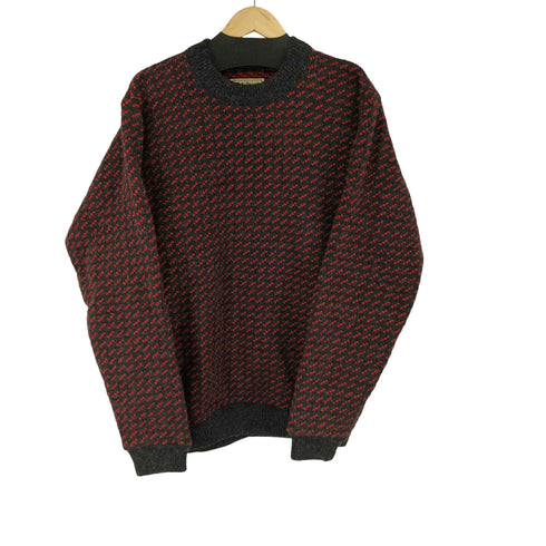 エルエルビーン L.L.Bean 80S MADE IN NORWAY ウールレーヨン混 バーズアイニット メンズ JPN:M
