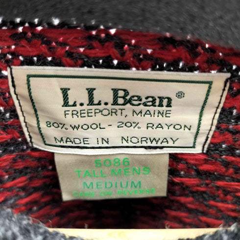 エルエルビーン L.L.Bean 80S MADE IN NORWAY ウールレーヨン混 バーズアイニット メンズ JPN:M