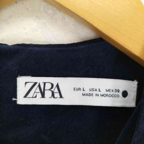 ザラ ZARA ベロアノースリーブワンピース レディース L
