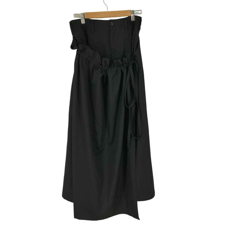 ヨウジヤマモトプールオム Yohji Yamamoto POUR HOMME 18AW 皺ギャバフロントギャザースカート 黒の自由 レディース JPN:3